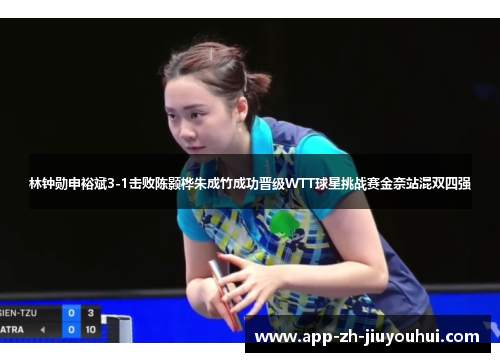 林钟勋申裕斌3-1击败陈颢桦朱成竹成功晋级WTT球星挑战赛金奈站混双四强 林钟勋申裕斌3-1击败陈颢桦朱成竹成功晋级WTT球星挑战赛金奈站混双四强